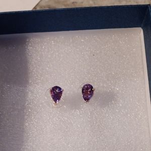 Elegant Purple Teardrop Earrings
